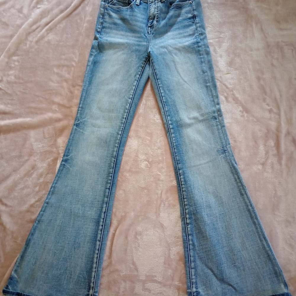 Buckle Kids‎ Washed Blue Flared Wide-Leg Jeans